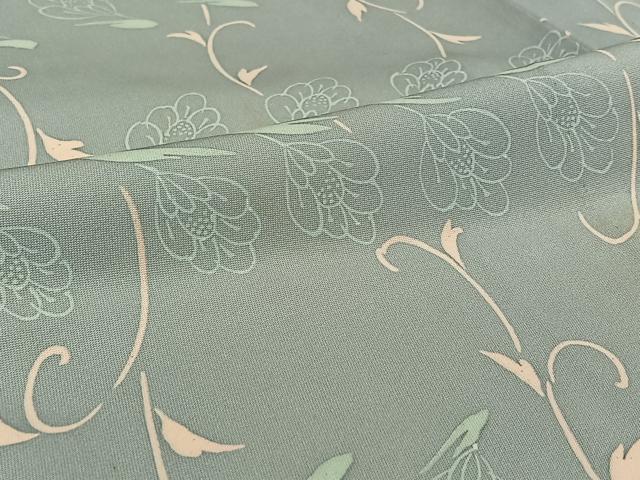 平和屋着物▽上質な小紋 単衣 草花文 正絹 逸品 AABJ9686jh