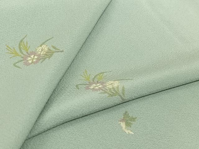平和屋着物▽上質な小紋 単衣 草花文 金彩 正絹 逸品 AABJ9687jh