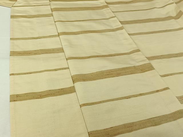 平和屋着物▽上質な紬 単衣 横段文 正絹 逸品 AABJ9701jh
