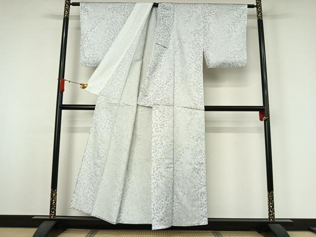 平和屋着物▽小紋 単衣 草花文 洗える着物 AABJ9708jh