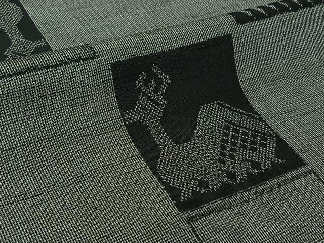 平和屋着物▽上質な紬 単衣 有栖川文様 正絹 逸品 AABJ9725jh