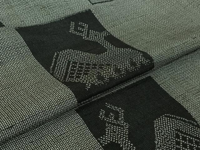 平和屋着物▽上質な紬 単衣 有栖川文様 正絹 逸品 AABJ9725jh