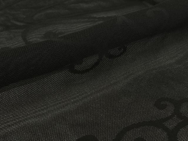 平和屋着物▽羽織 スリーシーズン 春夏秋 塵除け 唐草文 黒地 正絹 逸品 AABJ9738jh