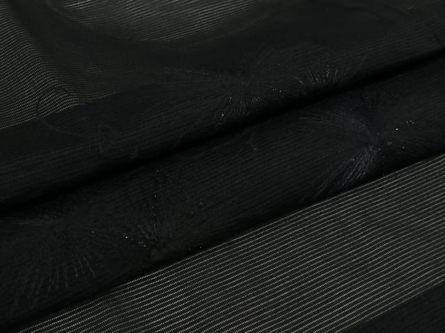 平和屋着物▽羽織 スリーシーズン 春夏秋 塵除け 草花文 黒地 洗える着物 AABJ9741jh