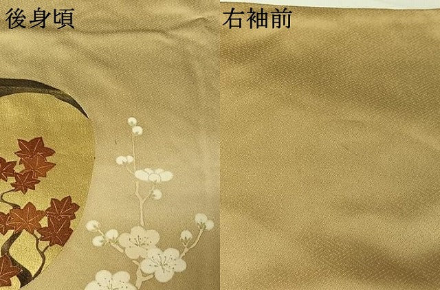 平和屋着物▽豪華色留袖 単衣 駒刺繍 風景枝花文 金彩 正絹 逸品 AABJ9764jh