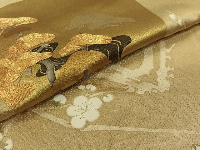 平和屋着物▽豪華色留袖 単衣 駒刺繍 風景枝花文 金彩 正絹 逸品 AABJ9764jh