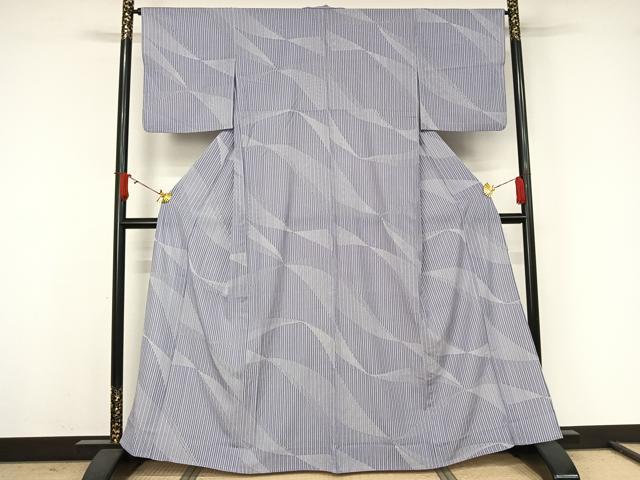 平和屋着物▽小紋 単衣 幾何学文様 洗える着物 AABJ9771jh