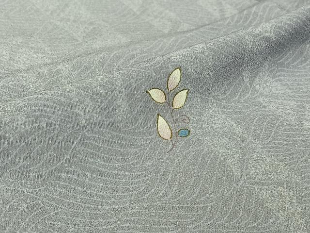平和屋着物▽小紋 単衣 草花文 洗える着物 AABJ9773jh