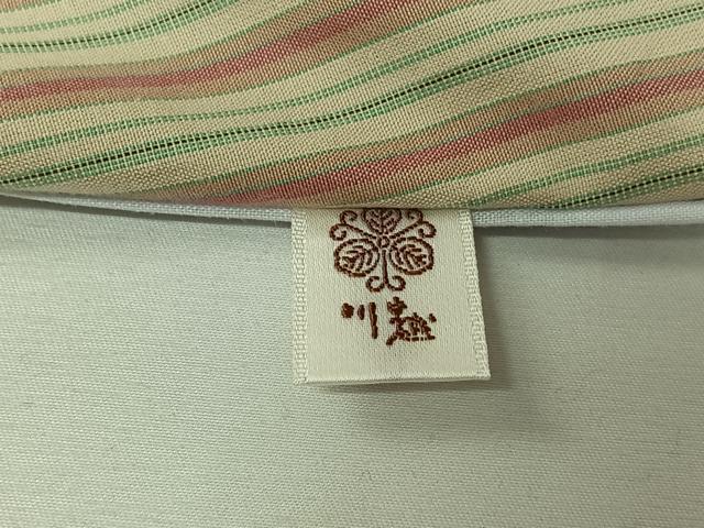 平和屋着物▽小紋 単衣 縞 綿 AABJ9774jh