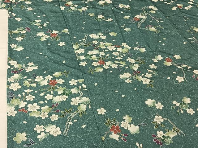 平和屋着物▽小紋 単衣 枝花文 洗える着物 AABJ9777jh