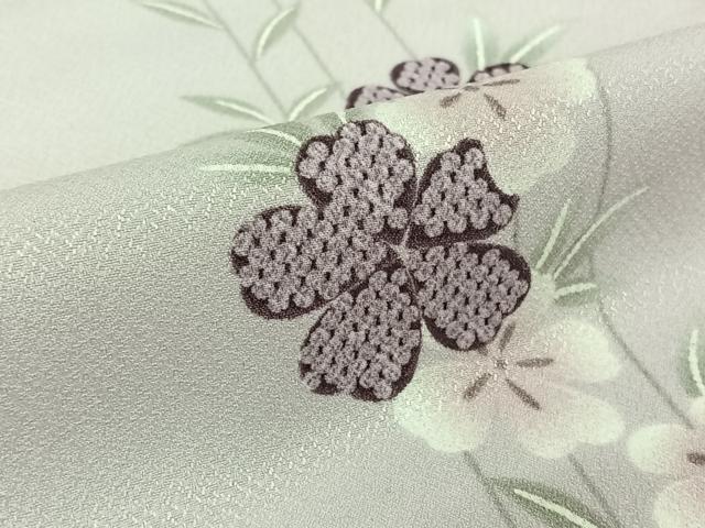 平和屋着物▽小紋 単衣 草花文 洗える着物 AABJ9785jh
