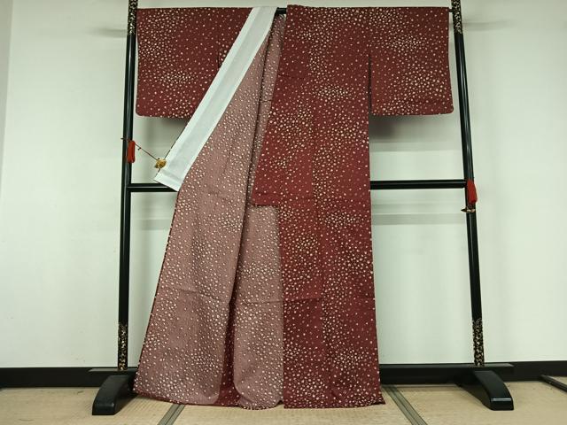 平和屋着物▽小紋 単衣 舞花文 洗える着物 AABJ9787jh