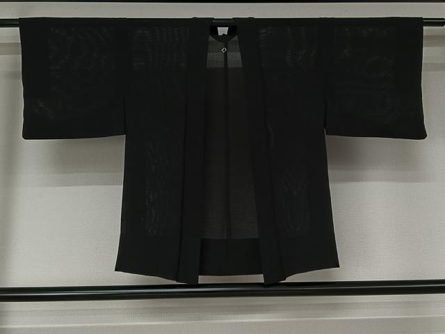 平和屋着物▽羽織 スリーシーズン 春夏秋 塵除け 黒地 正絹 逸品 AABJ9790jh
