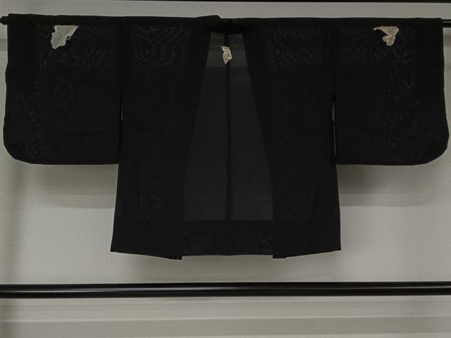 平和屋着物▽男性 黒紋付 羽織 正絹 逸品 AABJ9794jh