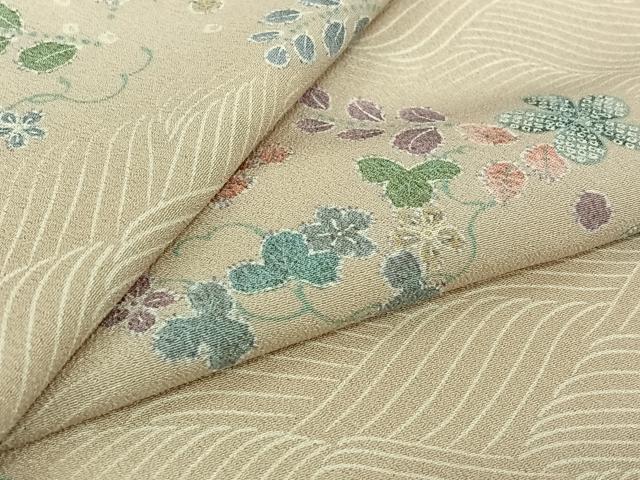 平和屋着物▽小紋 単衣 流水花文 洗える着物 AABJ9801jh