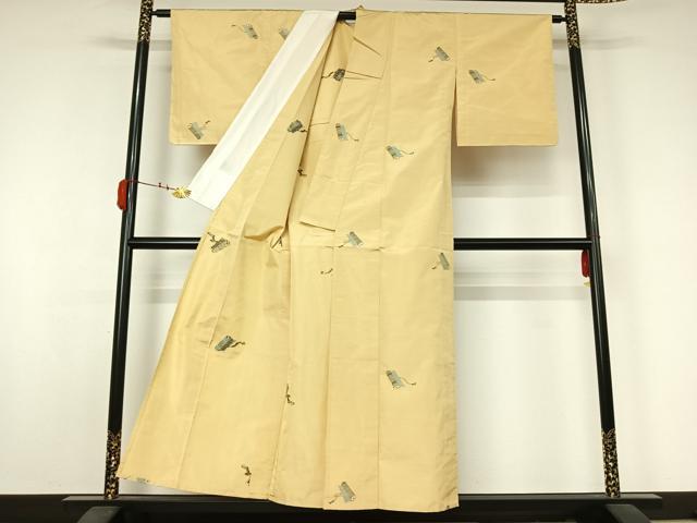 平和屋着物▽京の名門・菱屋六右ェ門 紬 単衣 巻物 正絹 逸品 未使用 AABJ9805jh