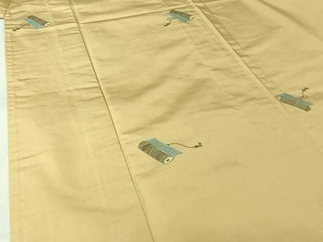 平和屋着物▽京の名門・菱屋六右ェ門 紬 単衣 巻物 正絹 逸品 未使用 AABJ9805jh