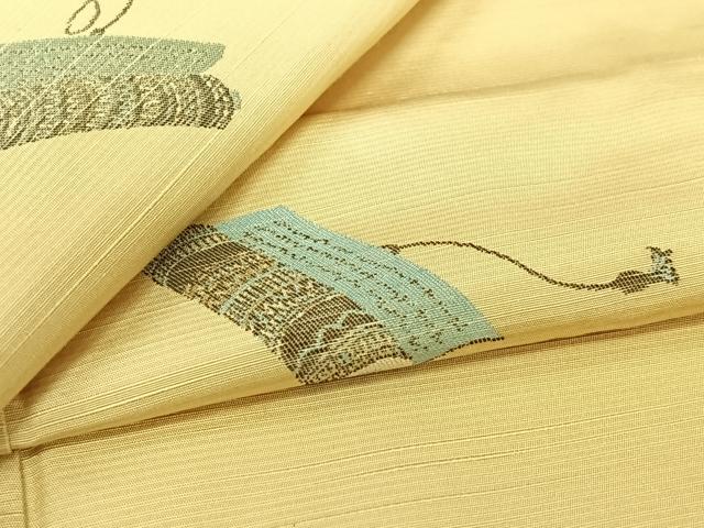 平和屋着物▽京の名門・菱屋六右ェ門 紬 単衣 巻物 正絹 逸品 未使用 AABJ9805jh