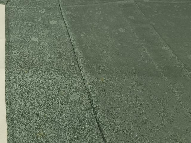 平和屋着物▽上質な色無地 単衣 辻が花地紋 水浅葱色 正絹 逸品 AABJ9807jh