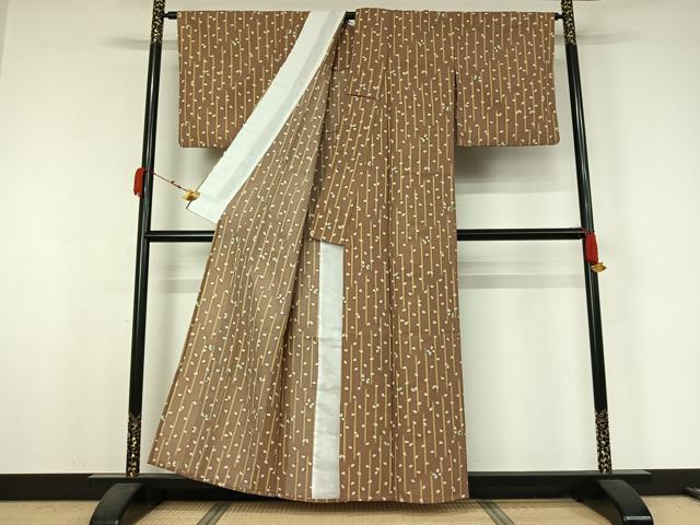 平和屋着物▽小紋 単衣 舞桜文 洗える着物 AABJ9809jh