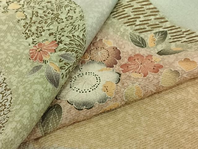 平和屋着物▽訪問着 単衣 絞り 辻が花 暈し染め 金彩 正絹 逸品 AABJ9814jh