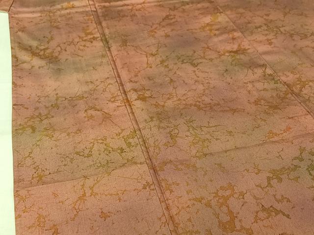 平和屋着物▽上質な小紋 単衣 紬地 霞文 正絹 逸品 AABJ9816jh
