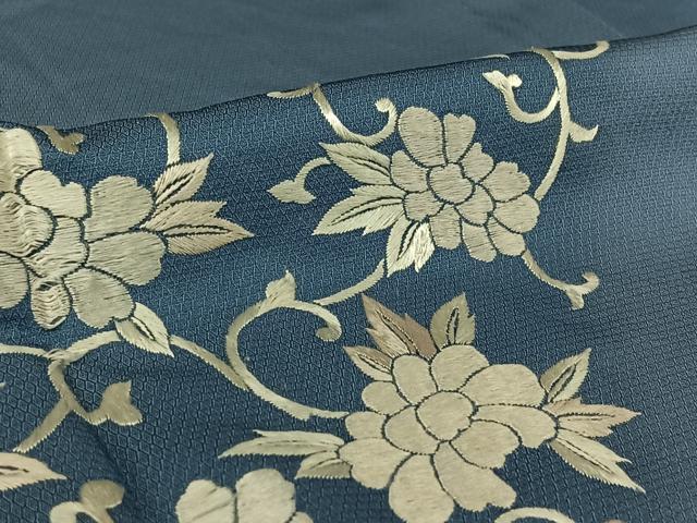 平和屋着物▽訪問着 単衣 総刺繍 花唐草文 正絹 逸品 AABJ9821jh