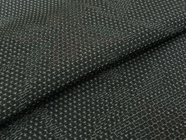 平和屋着物▽本塩沢 単衣 110亀甲 花唐草文 正絹 逸品 AABJ9828jh