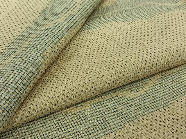 平和屋着物▽お召 単衣 横段文 正絹 逸品 AABJ9829jh