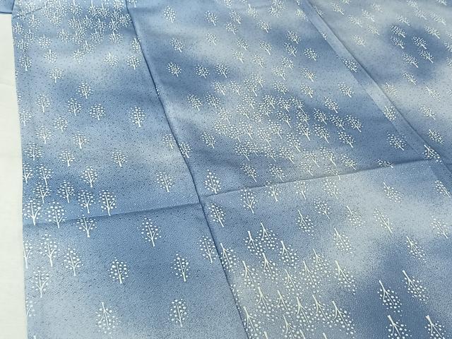 平和屋着物▽小紋 単衣 樹林文 暈し染め 洗える着物 AABJ9830jh