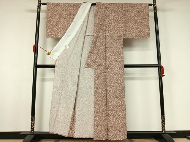 平和屋着物▽小紋 単衣 花尽くし文 さんび謹製 洗える着物 AABJ9835jh