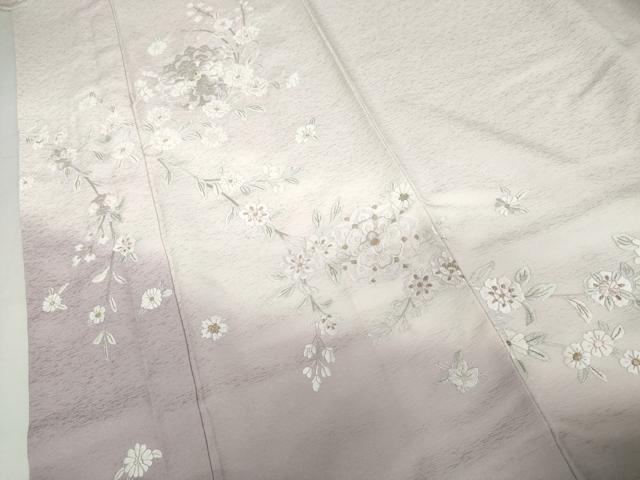 平和屋着物●訪問着 総刺繍 正倉院枝花文 暈し染め 金糸 さが美扱い 正絹 逸品 AABJ9841cs