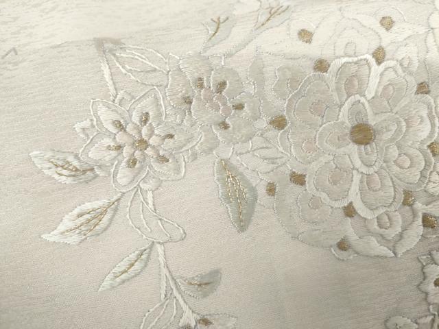 平和屋着物●訪問着 総刺繍 正倉院枝花文 暈し染め 金糸 さが美扱い 正絹 逸品 AABJ9841cs