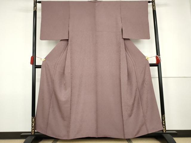 平和屋着物●上質な色無地 花唐草地紋 浅紫色 正絹 逸品 AABJ9849cs