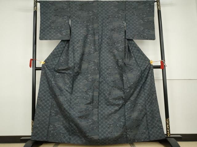平和屋着物●本場大島紬 カタス7マルキ 蔓帯花蝶文 正絹 逸品 AABJ9873cs