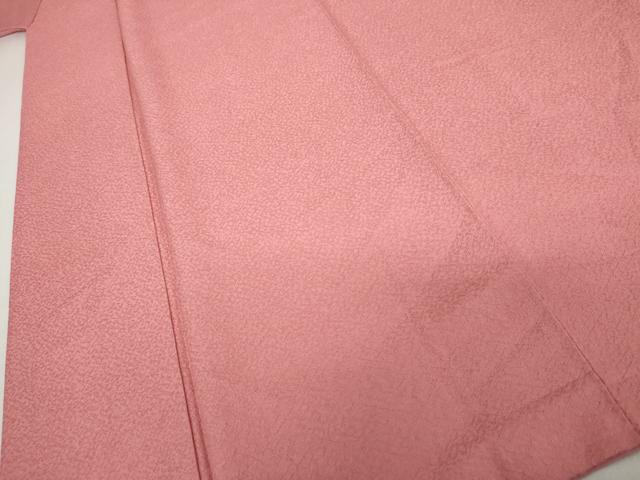平和屋着物●上質な色無地 紗綾形地紋 桃色 正絹 逸品 AABJ9876cs
