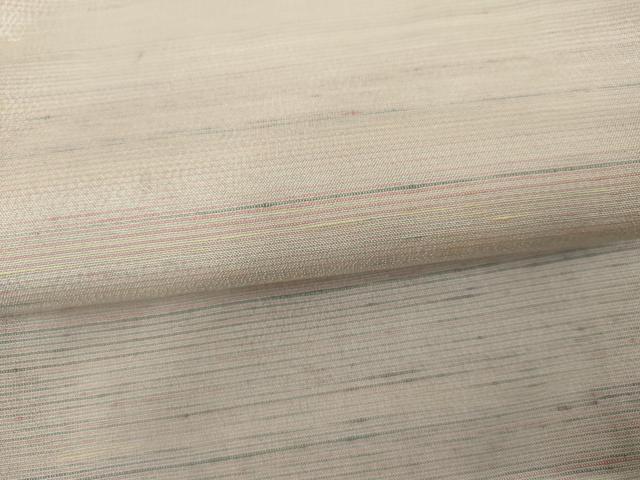 平和屋着物●紅花紬 米沢 霞横段文 正絹 逸品 AABJ9877cs