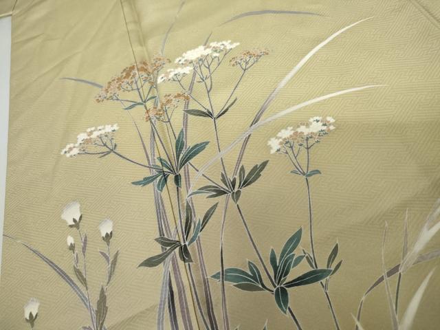 平和屋着物●訪問着 友禅 作家物 順 女郎花 おみなえし 暈し染め 正絹 逸品 AABJ9878cs