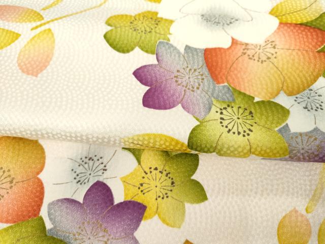 平和屋着物●上質な小紋 草花文 金彩 正絹 逸品 AABJ9882cs