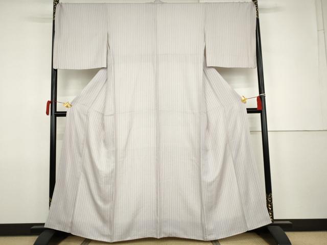 平和屋着物●上質な小紋 縞 正絹 逸品 AABJ9889cs