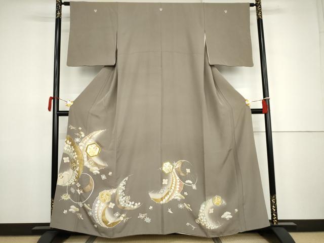 平和屋着物●豪華色留袖 友禅 駒刺繍 吉祥宝尽くし 福 寿 暈し染め 金彩 正絹 逸品 AABJ9893cs