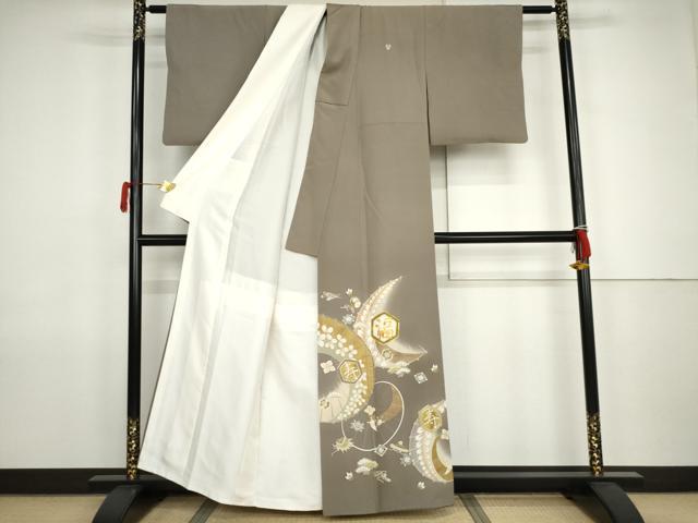 平和屋着物●豪華色留袖 友禅 駒刺繍 吉祥宝尽くし 福 寿 暈し染め 金彩 正絹 逸品 AABJ9893cs