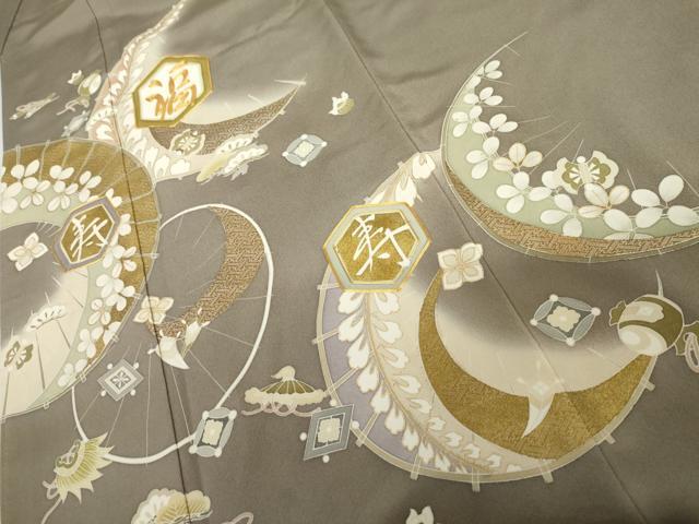 平和屋着物●豪華色留袖 友禅 駒刺繍 吉祥宝尽くし 福 寿 暈し染め 金彩 正絹 逸品 AABJ9893cs