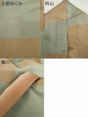 平和屋着物●上質な小紋 鹿の子市松文 鬼しぼ縮緬 正絹 逸品 AABJ9897cs