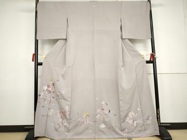 平和屋着物●豪華色留袖 駒刺繍 総刺繍 更紗花文 正絹 逸品 AABJ9898cs