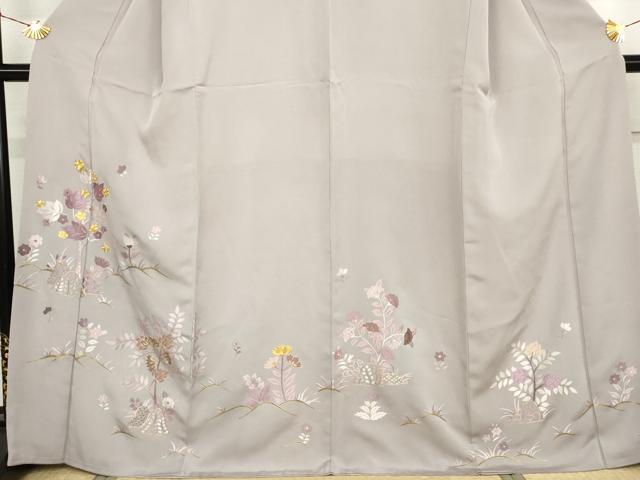平和屋着物●豪華色留袖 駒刺繍 総刺繍 更紗花文 正絹 逸品 AABJ9898cs