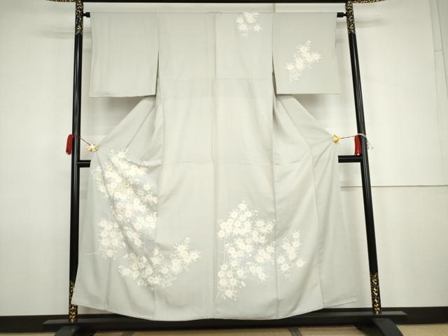 平和屋着物●訪問着 駒刺繍 枝花文 高島屋扱い 正絹 逸品 AABJ9901cs