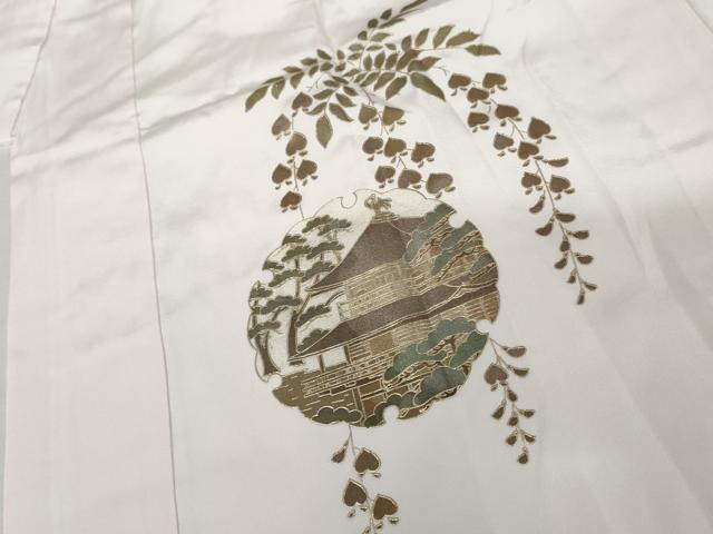 平和屋着物●長襦袢 袷 雪輪京風景文 金彩 さが美扱い 正絹 逸品 未使用 AABJ9904cs
