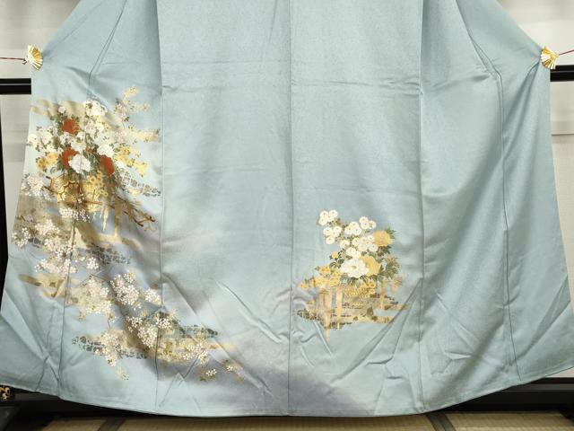 平和屋着物●訪問着 花車文 暈し染め 金彩 正絹 逸品 AABJ9906cs