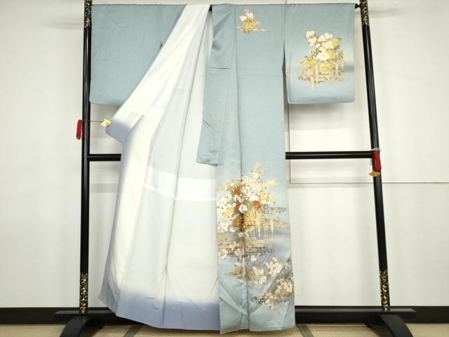 平和屋着物●訪問着 花車文 暈し染め 金彩 正絹 逸品 AABJ9906cs